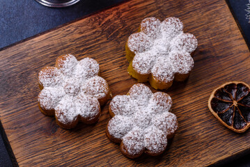 Hot mulled wine with a slice of orange, with cinnamon, cloves and other spices