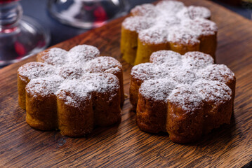 Hot mulled wine with a slice of orange, with cinnamon, cloves and other spices