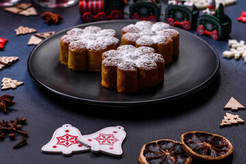 Hot mulled wine with a slice of orange, with cinnamon, cloves and other spices