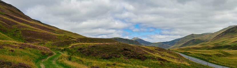 Fototapeta na wymiar Panorama of Glen Shee in Perthshire, Scotland