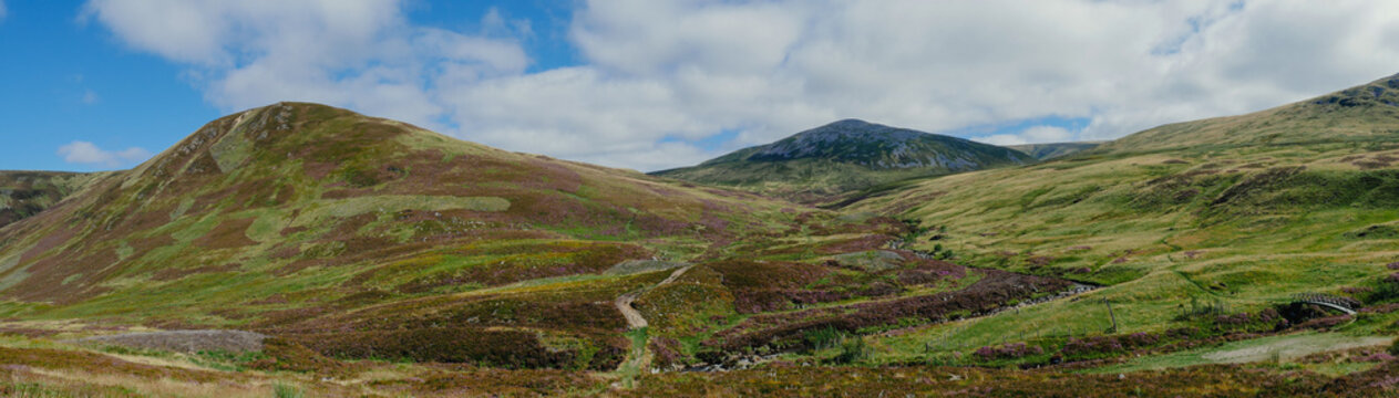 Panorama of Glen Shee in Perthshire, Scotland