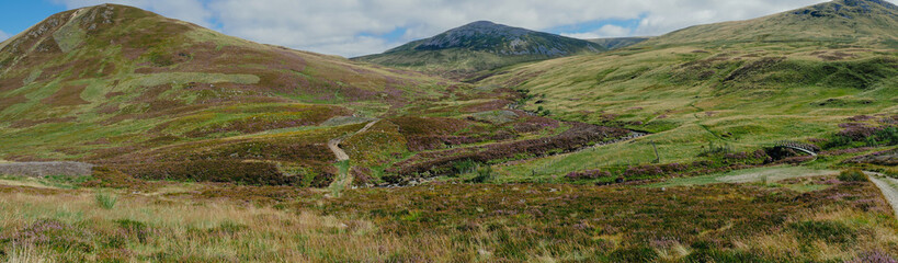 Panorama of Glen Shee in Perthshire, Scotland