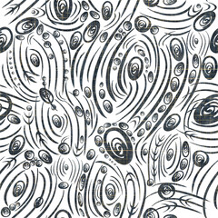 Abstract seamless pattern on transparent background. Paper texture, blue watercolor stains and threads of golden glitter on pattern. (pattern: sp01a)