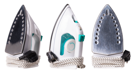 An iron for ironing on an isolated background.