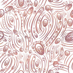 Abstract seamless pattern on transparent background. Paper texture, pink watercolor stains and splashes and threads of golden glitter on pattern. (pattern: sp01a)