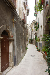 Fototapeta na wymiar Pacentro (AQ) - Abruzzo - Italy - Some alleys of the small and characteristic mountain village
