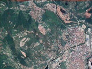 North Mitrovica, Kosovo. Low-res satellite. No legend