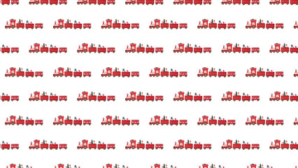 christmas train pattern on a white background 3d-rendering