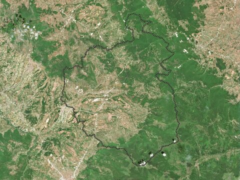 Suhareka, Kosovo. Low-res satellite. No legend