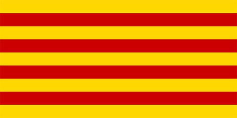 Catalan Flag Red Yellow Stripes Background Vector Illustration - obrazy, fototapety, plakaty