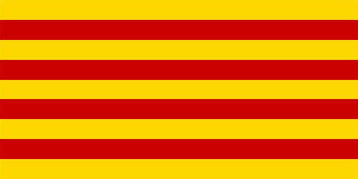 Catalan Flag Red Yellow Stripes Background Vector Illustration