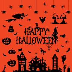 Happy Halloween, 31 October, Banner, Halloween Elements, scary, ghost, pumpkin, spooky, hocus pocus, trick or treat, design, holiday, spooky season