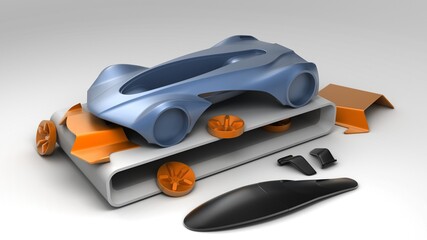 Toy car assembly kit