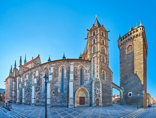 Panorama of St Bartholomew Parish Church, Kolin, Czech Republic