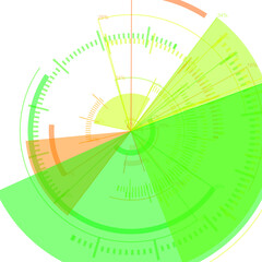 futuristic radial user interface measuring widgets