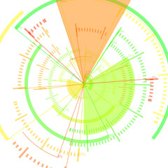 futuristic radial user interface measuring widgets