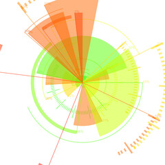 futuristic radial user interface measuring widgets