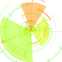 futuristic radial user interface measuring widgets