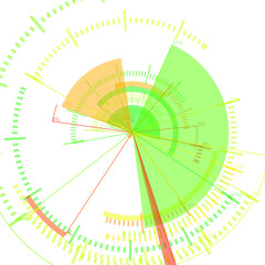 futuristic radial user interface measuring widgets