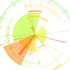 futuristic radial user interface measuring widgets