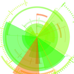 futuristic radial user interface measuring widgets