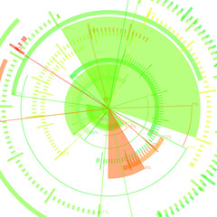 futuristic radial user interface measuring widgets