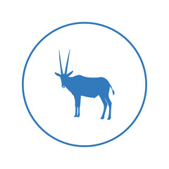 African antelope oryx gazella icon | Circle version icon |