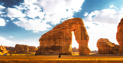 The famous Elephant Rock of Al Ula, Saudi Arabia. - obrazy, fototapety, plakaty