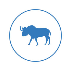 African animal wildebeest gnu icon | Circle version icon |