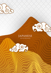 Naklejka premium Modern Japanese style poster design background. Vector illustration. Abstract background set. Japanese pattern design. Traditional of Japan. Asian poster concept. Vintage art.