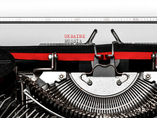 Stop the war in Ukraine. Typed on a vintage typewriter.
