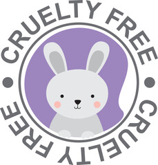Vector icon cruelty free. Logo with rabbit for a label
