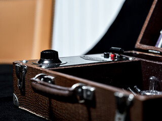 Vintage glass utensils for facial skin care.