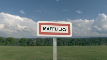 Panneau de la ville de Maffliers. Entrée dans la municipalité.