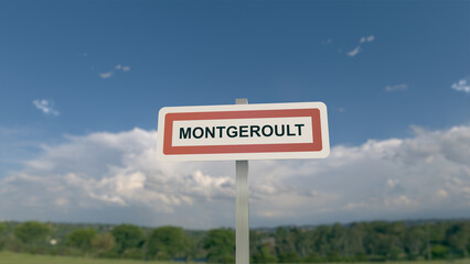 Panneau de la ville de Montgeroult. Entrée dans la municipalité.