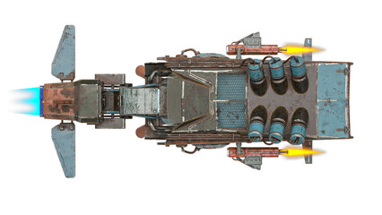 hover bike in white background top view