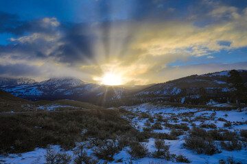 Sunrise over the Lamar Valley of Yellowstone National Park