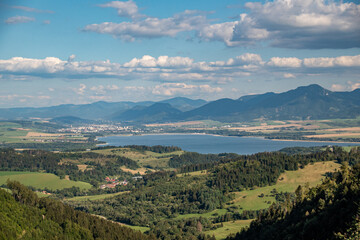 Fototapeta na wymiar view of the valley of the mountains, Liptovska Mara