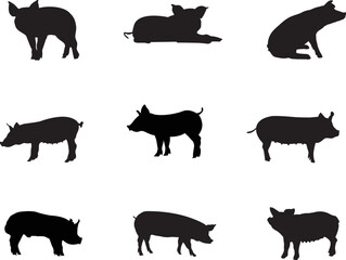 A collection of Lamb silhouettes for artwork compositions