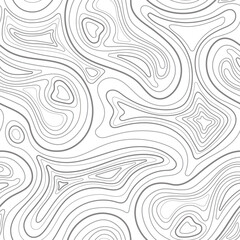 Topographic contour lines map seamless pattern.