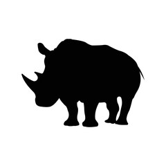 African wild animal rhino icon | Black Vector illustration |