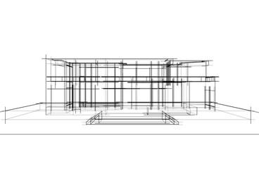 architectural sketch of a house