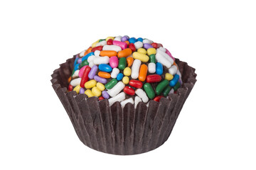 Isolated colorful sprinkle topped chocolate