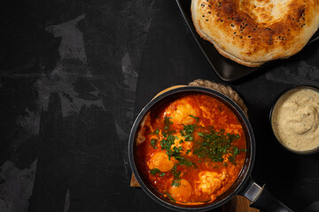 shakshuka on a dark background