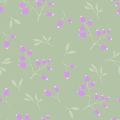 Winter floral seamless Christmas berries and leaves pattern for Noel wrapping paper and summer swimsuit print