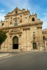 Fototapeta na wymiar Beautiful baroque church in Scicli