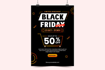 Black Friday sale Poster or Flyer design template