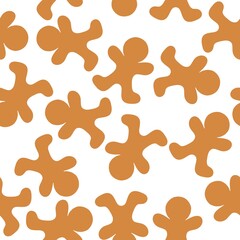 Winter gingerbread man cookies seamless Christmas pattern for wrapping paper and kids clothes print and fabrics