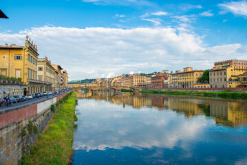 View along the River Arno, Florence, Italy.
