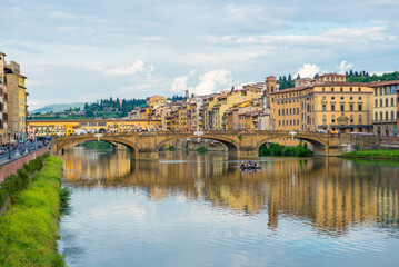 View along the River Arno, Florence, Italy.